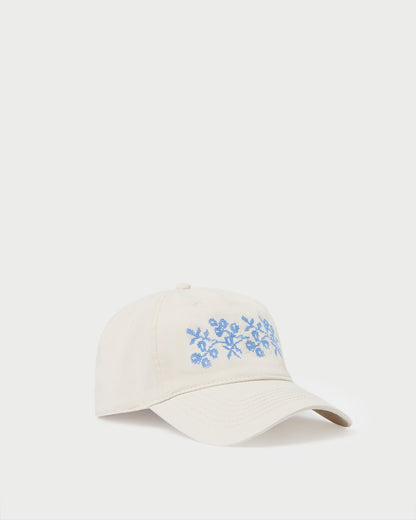 Cairo Natural/Blue Embroidered Cap - Loeffler Randall Great Value