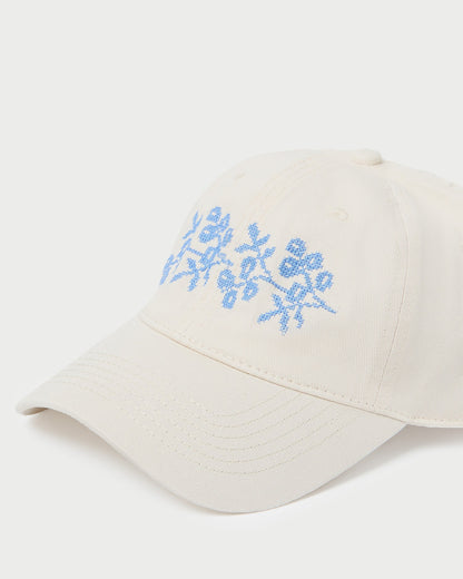 Cairo Natural/Blue Embroidered Cap - Loeffler Randall Great Value