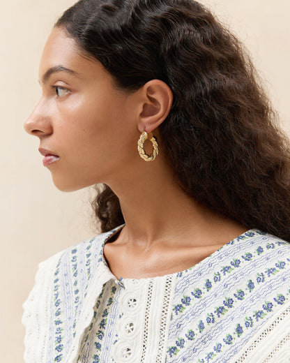Atticus Gold Twisted Hoop Earrings - Loeffler Randall Quality