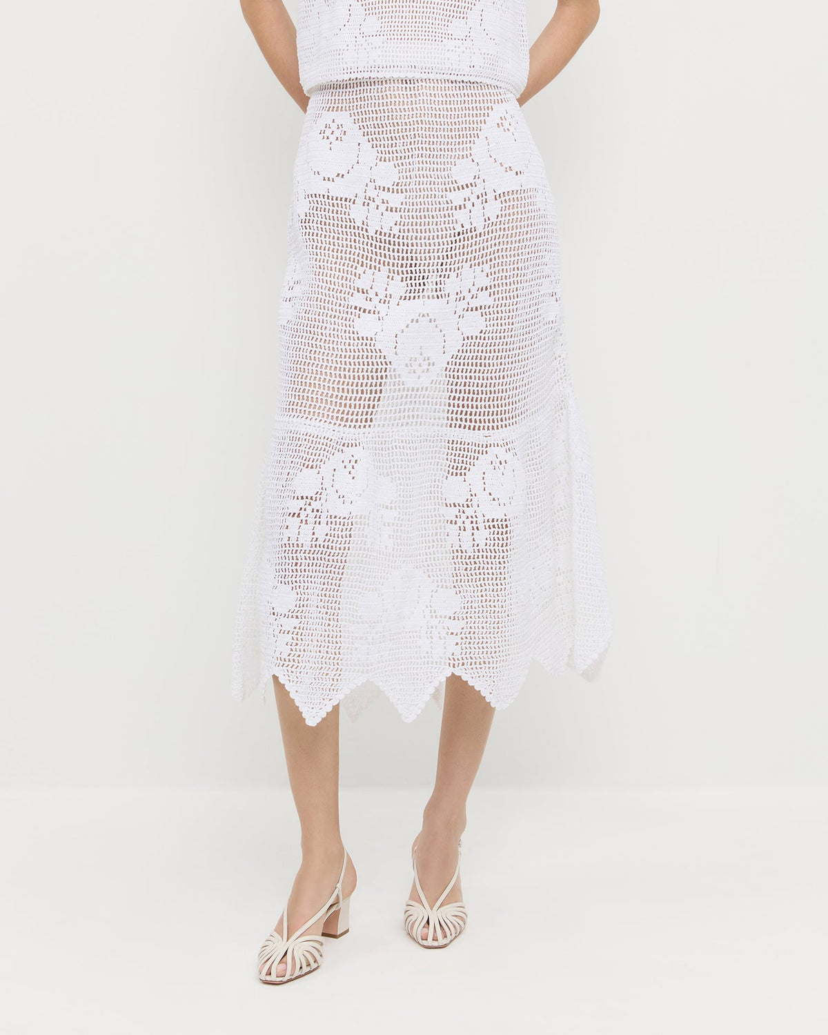 Sullivan Cream Crochet Skirt - Loeffler Randall Special Offer