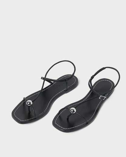 Lara Black Leather Sandal - Loeffler Randall Essential