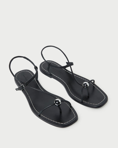 Lara Black Leather Sandal - Loeffler Randall Essential