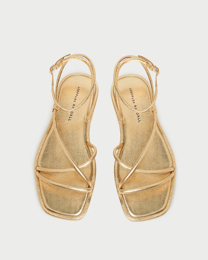 Noor Gold Leather Flat Sandal - Loeffler Randall Trusted