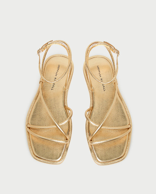 Noor Gold Leather Flat Sandal - Loeffler Randall Trusted