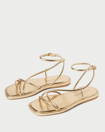 Noor Gold Leather Flat Sandal - Loeffler Randall Trusted