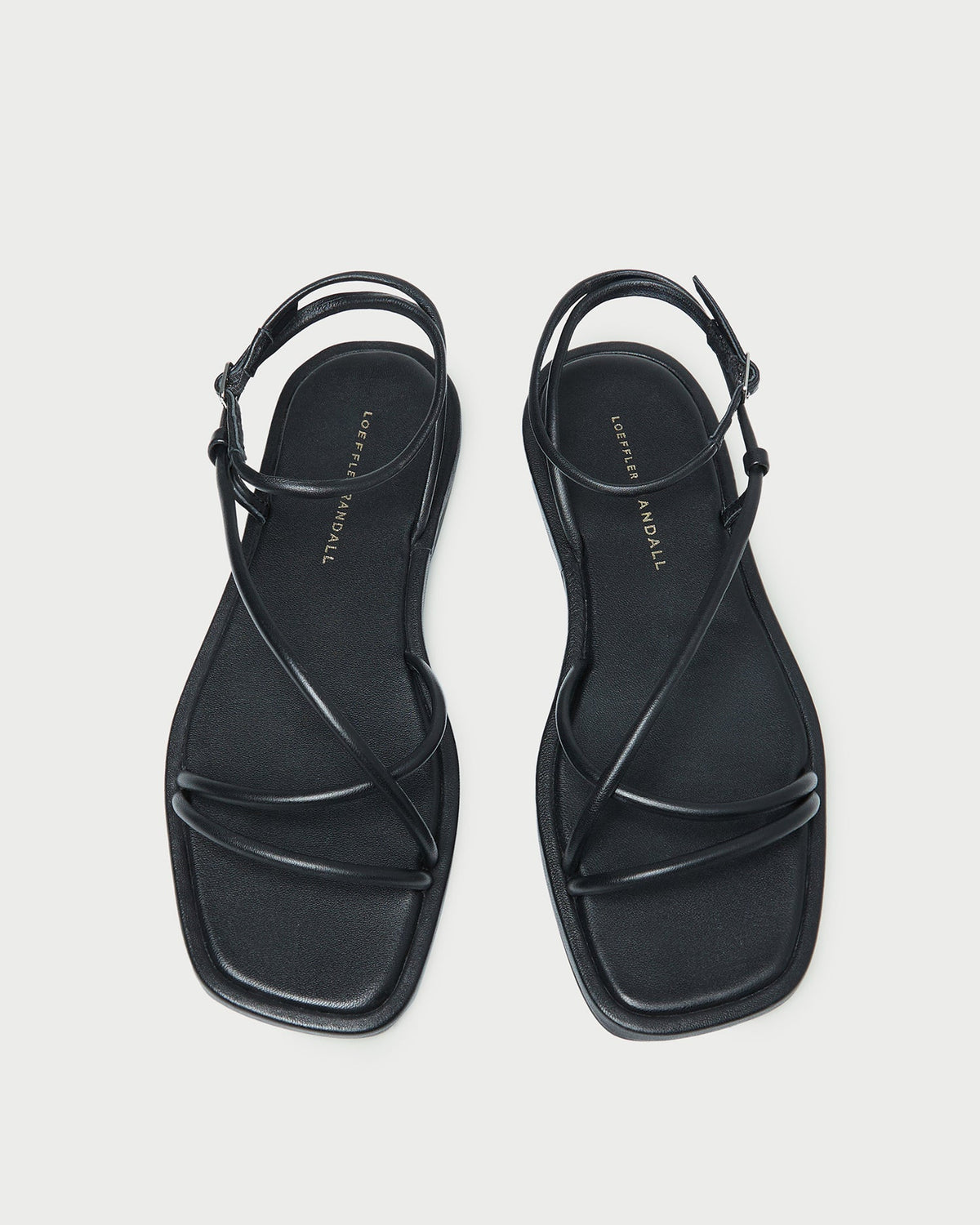Noor Black Leather Flat Sandal - Loeffler Randall New