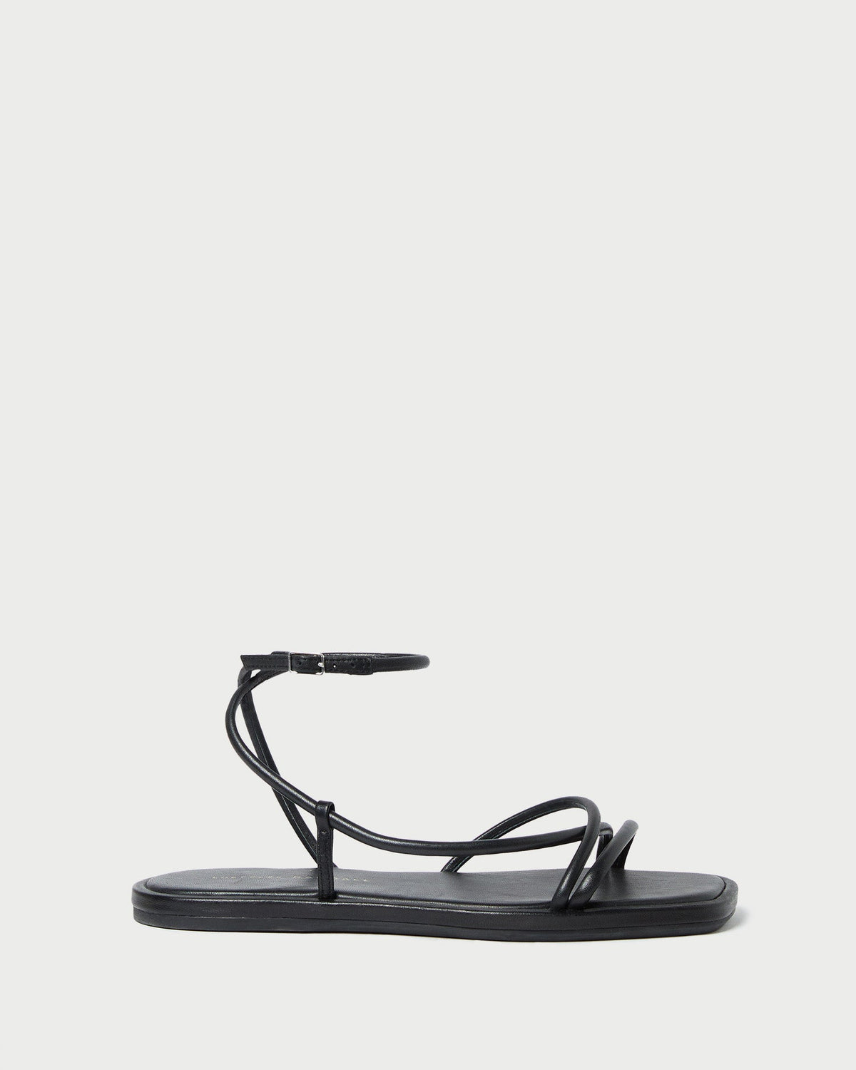 Noor Black Leather Flat Sandal - Loeffler Randall New