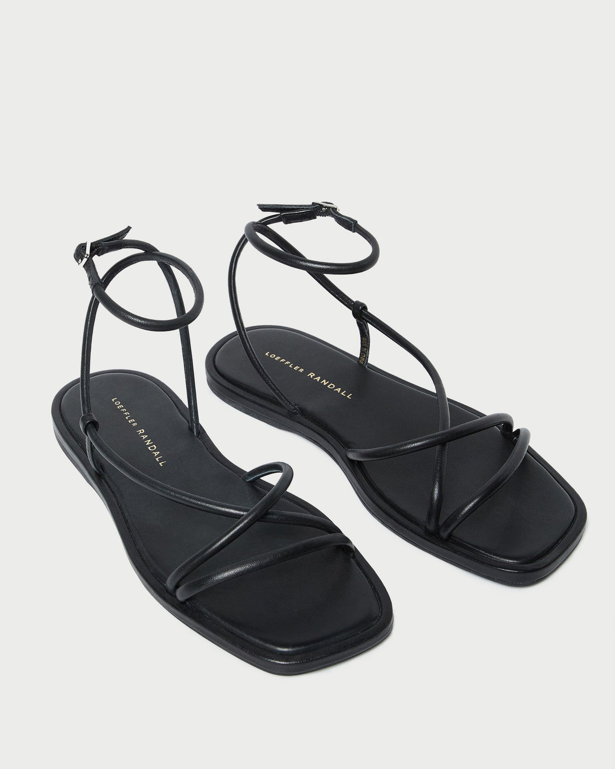 Noor Black Leather Flat Sandal - Loeffler Randall New