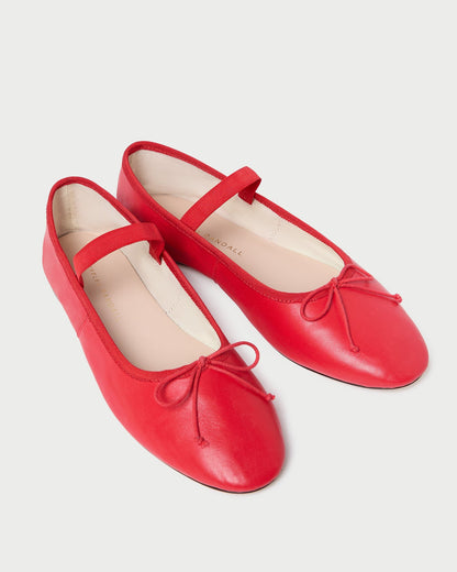 Leonie Red Leather Ballet Flat - Loeffler Randall Top Pick