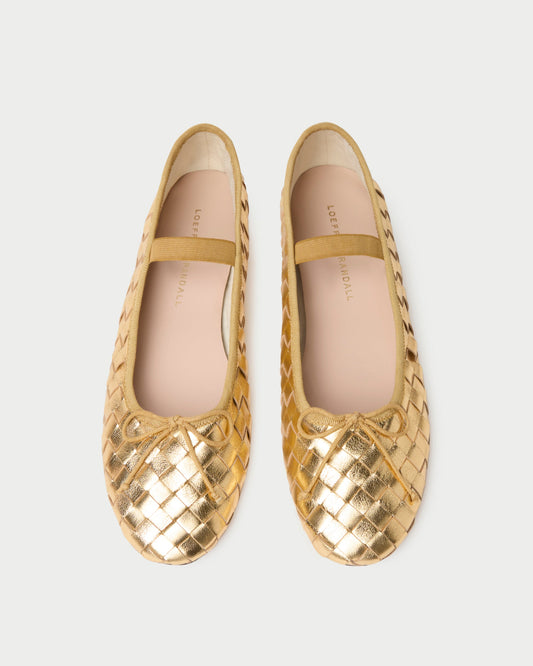 Leonie Gold Woven Ballet Flat - Loeffler Randall Quality