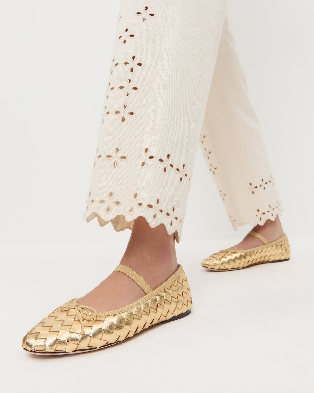 Leonie Gold Woven Ballet Flat - Loeffler Randall Quality