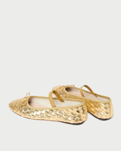 Leonie Gold Woven Ballet Flat - Loeffler Randall Quality
