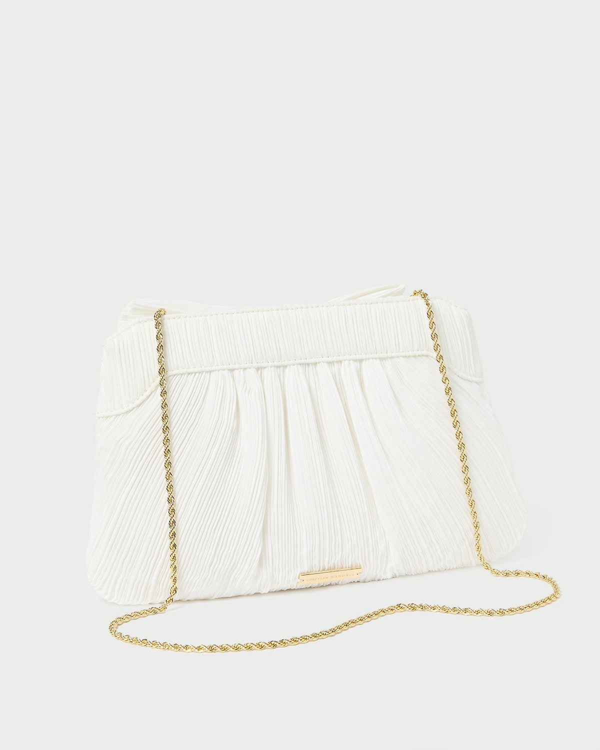 Rayne White Pleated Bow Clutch - Loeffler Randall Discount