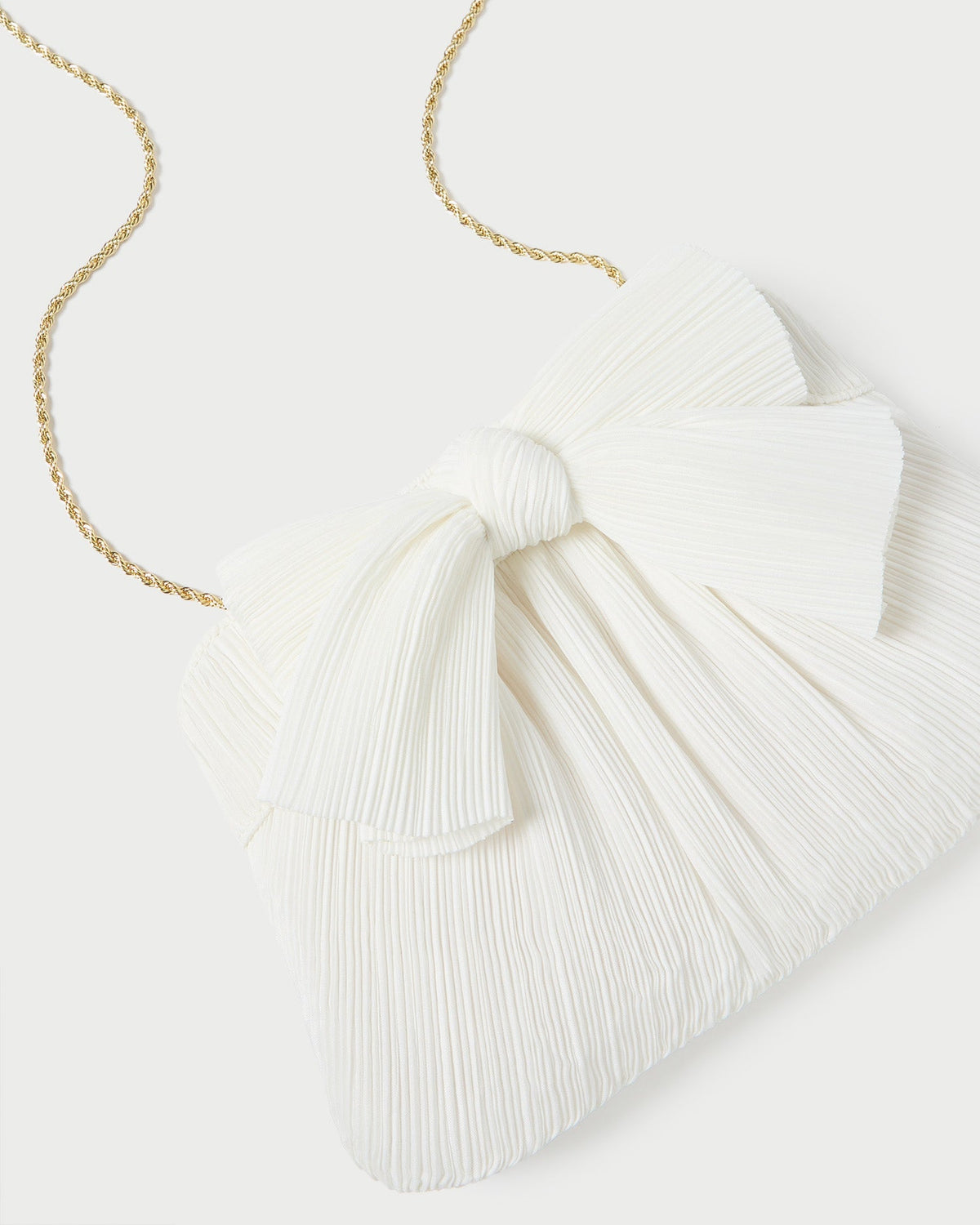 Rayne White Pleated Bow Clutch - Loeffler Randall Discount