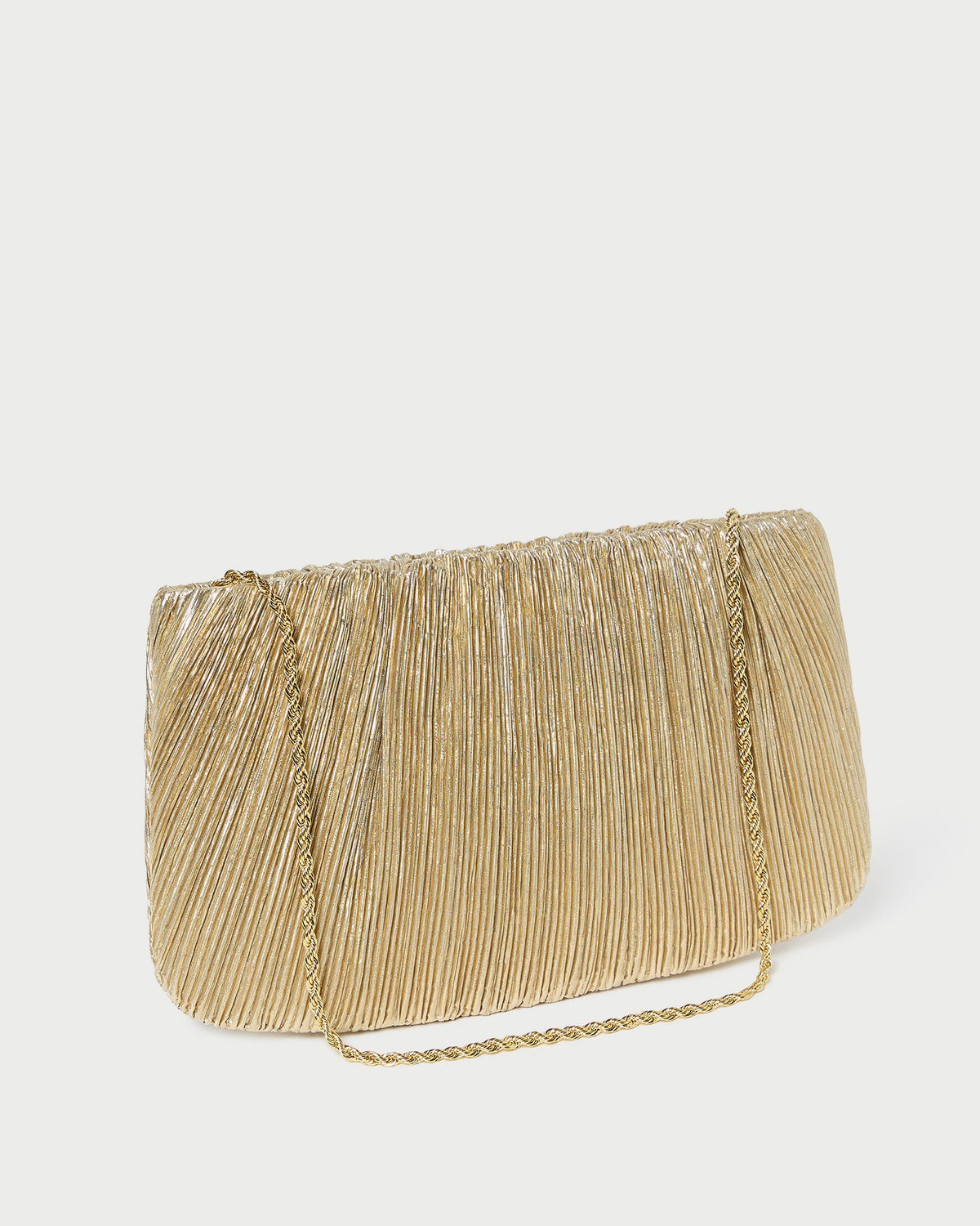 Brit Gold Lamé Pleated Clutch - Loeffler Randall Top Pick