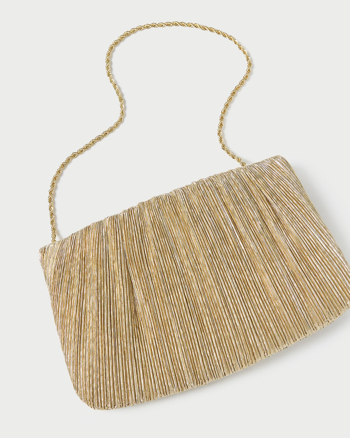 Brit Gold Lamé Pleated Clutch - Loeffler Randall Top Pick