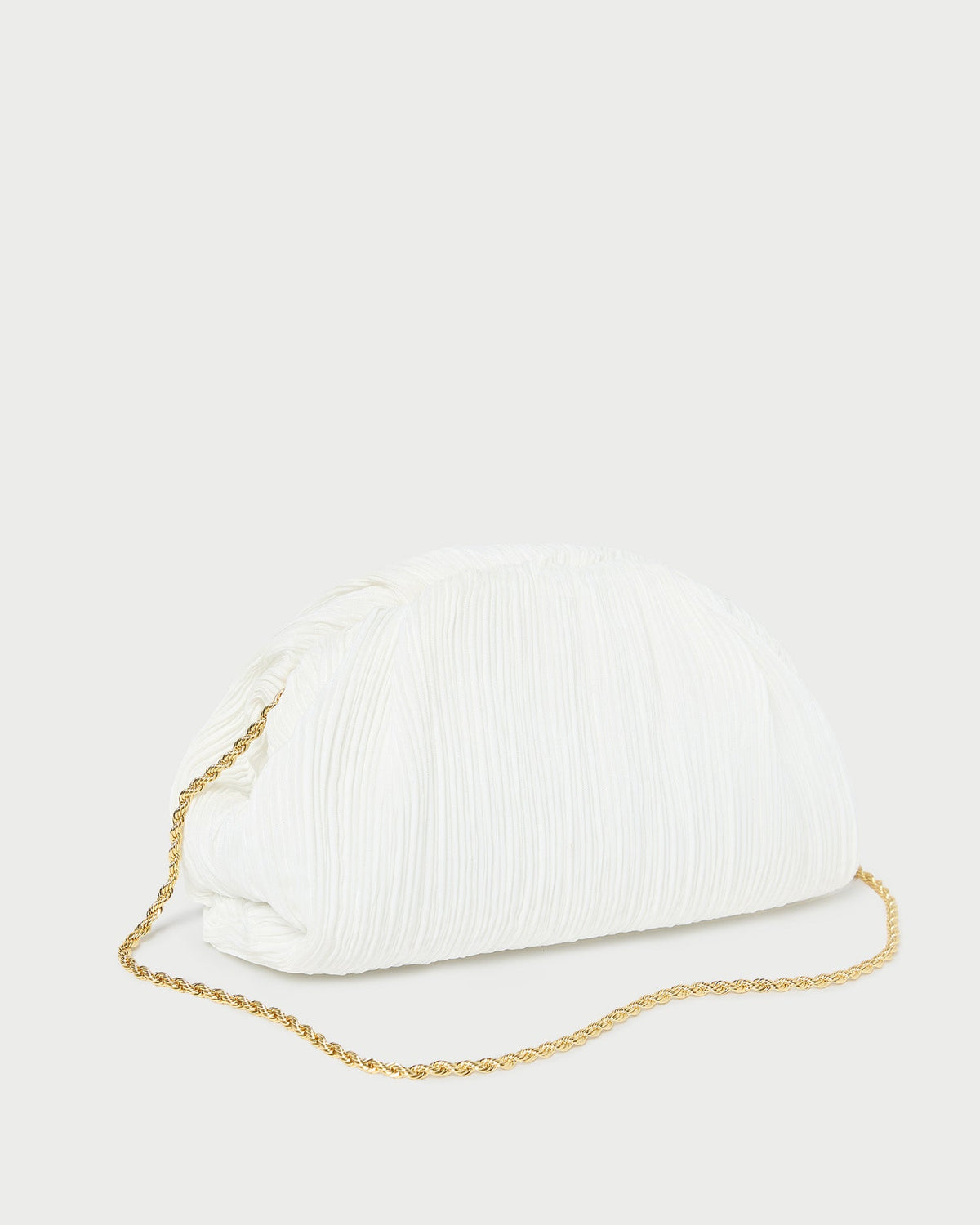 Bailey White Pleated Dome Clutch - Loeffler Randall Quality