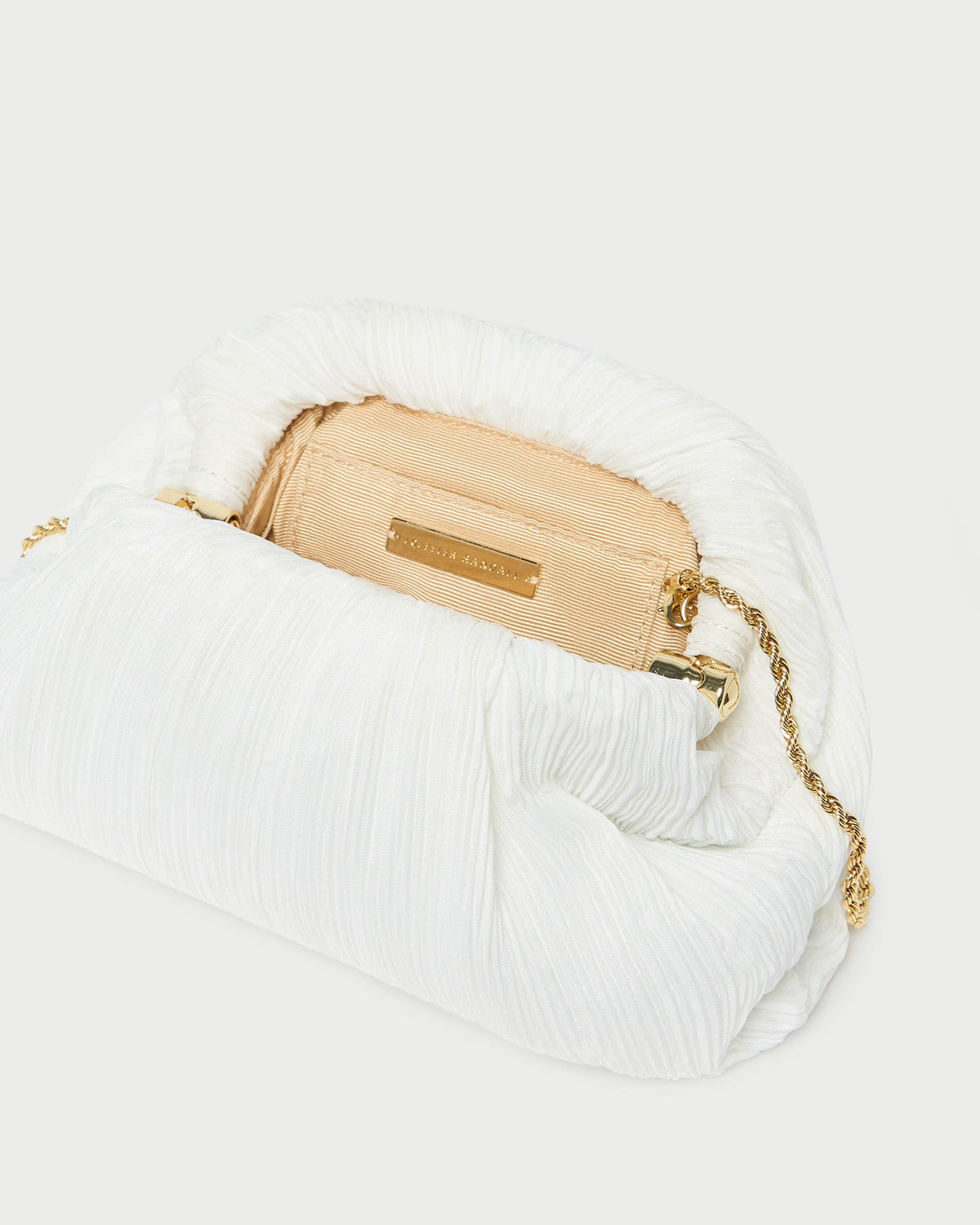 Bailey White Pleated Dome Clutch - Loeffler Randall Quality