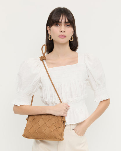 Mallory Toffee Woven Suede Crossbody - Loeffler Randall Everyday