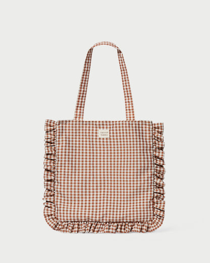 Justine Brown Gingham Ruffle Tote - Loeffler Randall New