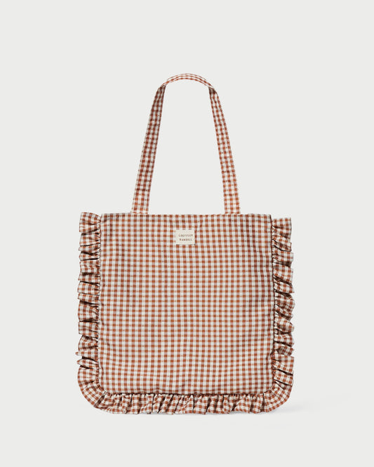 Justine Brown Gingham Ruffle Tote - Loeffler Randall New