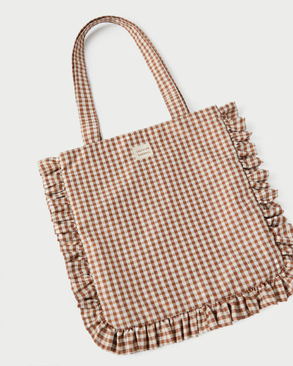 Justine Brown Gingham Ruffle Tote - Loeffler Randall New