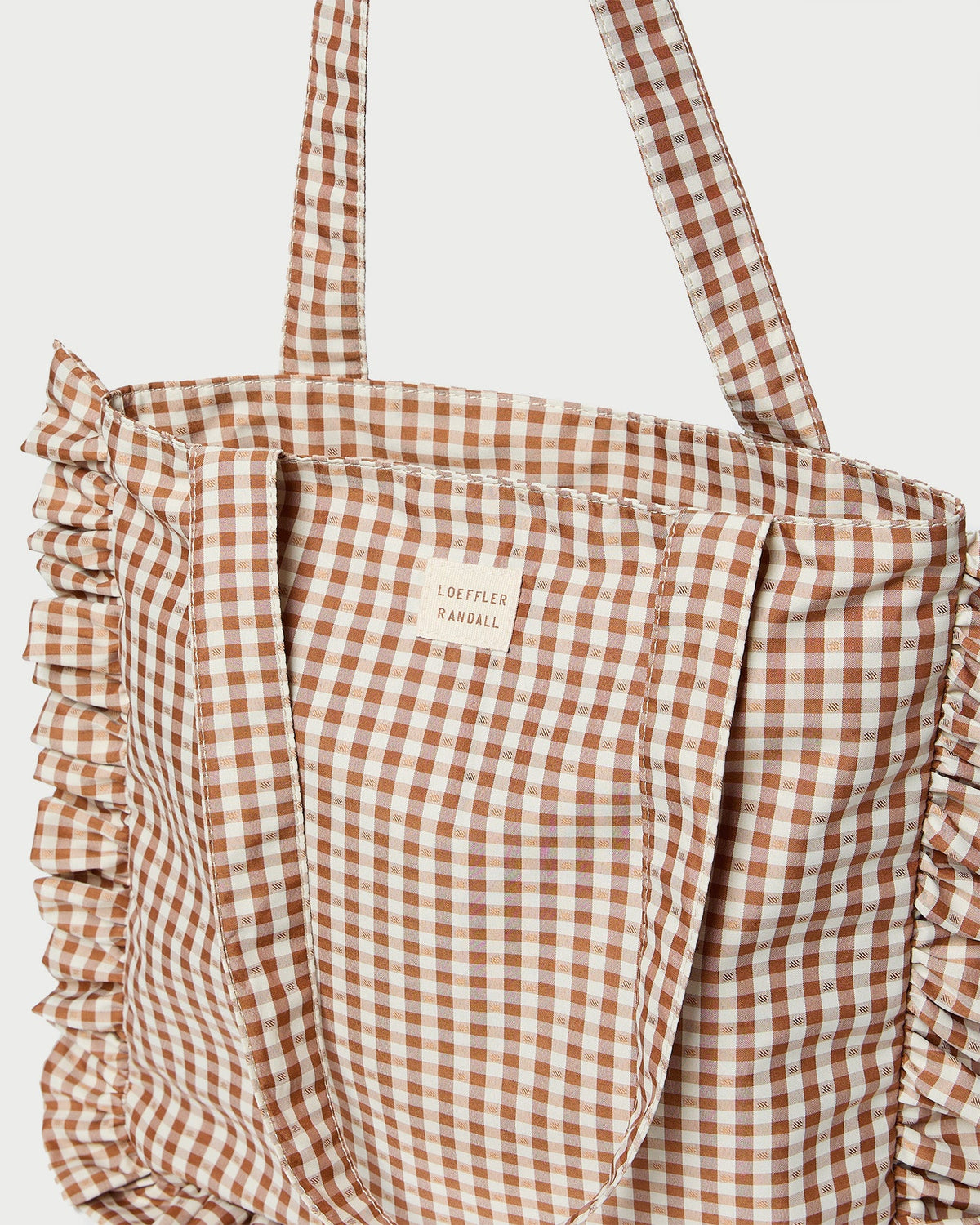 Justine Brown Gingham Ruffle Tote - Loeffler Randall New