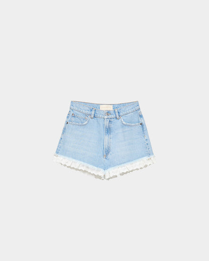 Kay Lace-Trimmed Denim Shorts - Loeffler Randall Popular