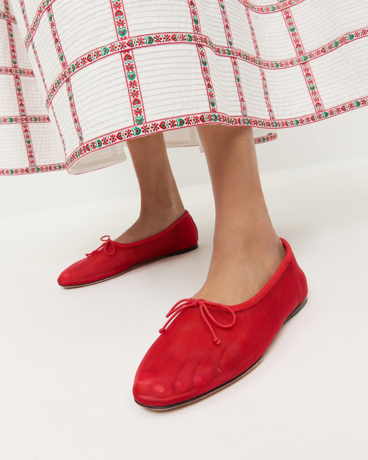 Landon Red Mesh Ballet Flat - Loeffler Randall Trusted