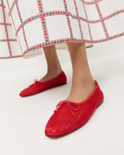 Landon Red Mesh Ballet Flat - Loeffler Randall Trusted