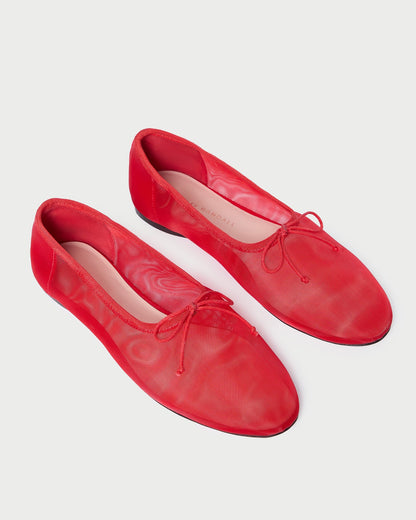 Landon Red Mesh Ballet Flat - Loeffler Randall Trusted