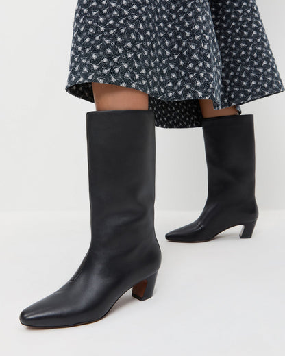 Cleo Black Leather Mid-Calf Boot - Loeffler Randall Everyday