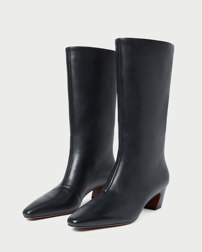 Cleo Black Leather Mid-Calf Boot - Loeffler Randall Everyday