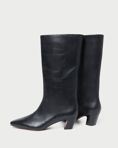 Cleo Black Leather Mid-Calf Boot - Loeffler Randall Everyday