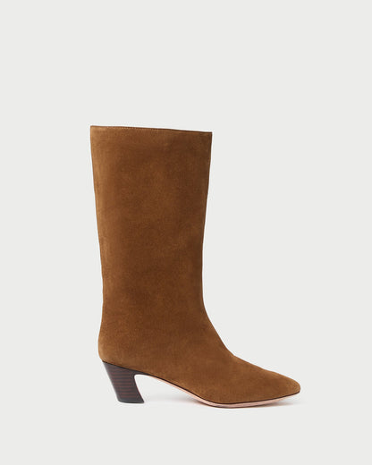 Cleo Cacao Suede Mid-Calf Boot - Loeffler Randall New
