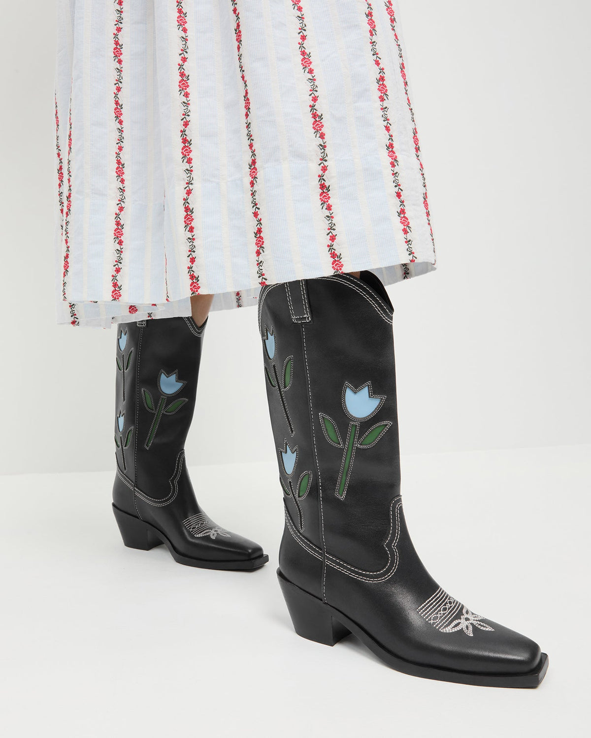 Wilder Black Tulip Leather Boot - Loeffler Randall Everyday