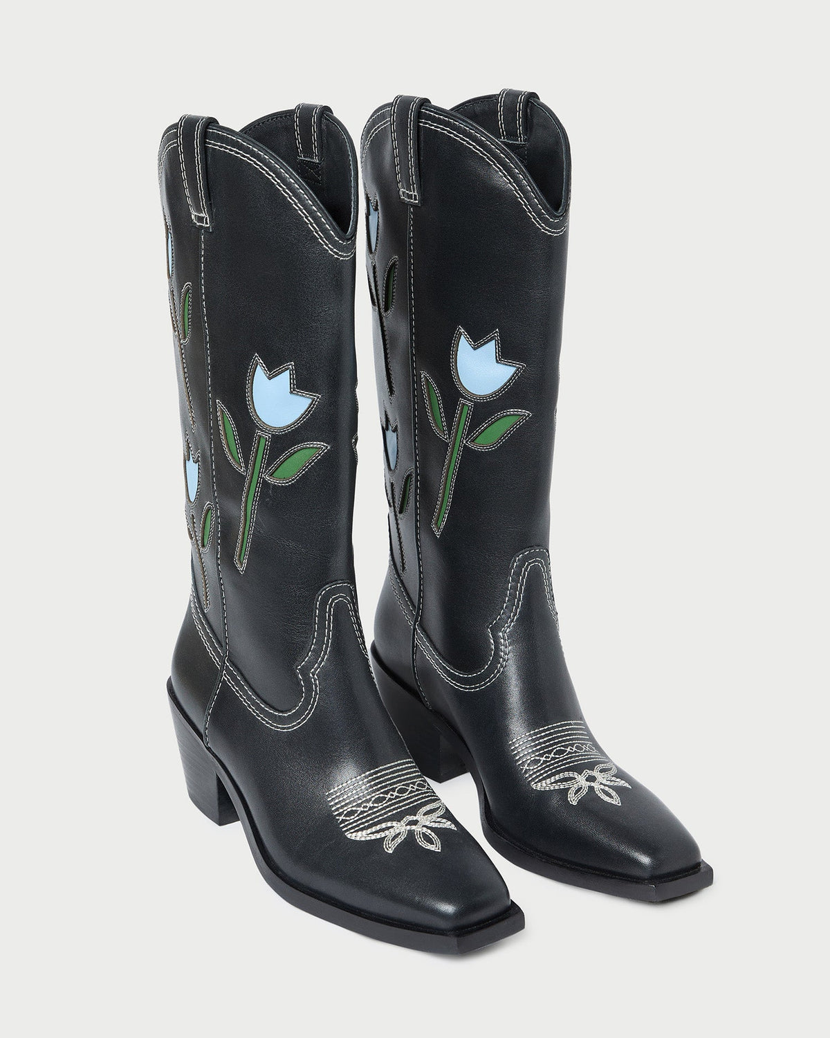 Wilder Black Tulip Leather Boot - Loeffler Randall Everyday