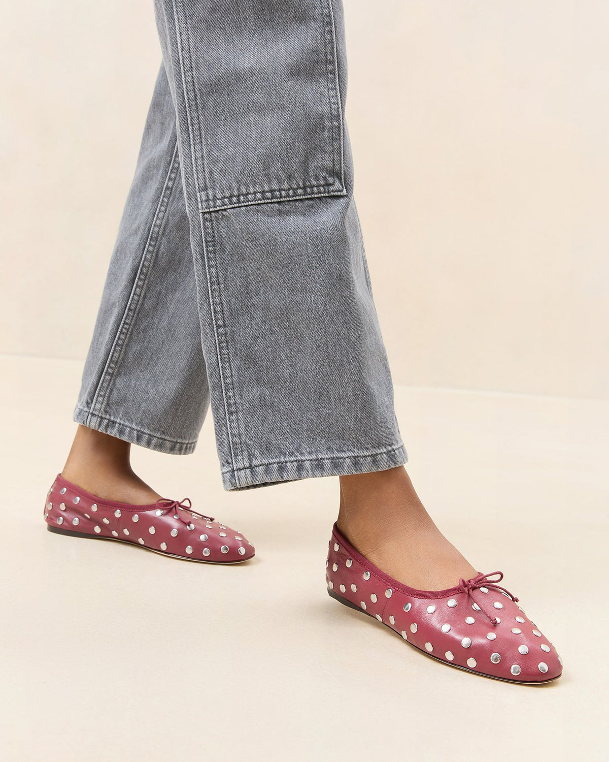 Landon Wine/Silver Ballet Flat - Loeffler Randall Top Pick