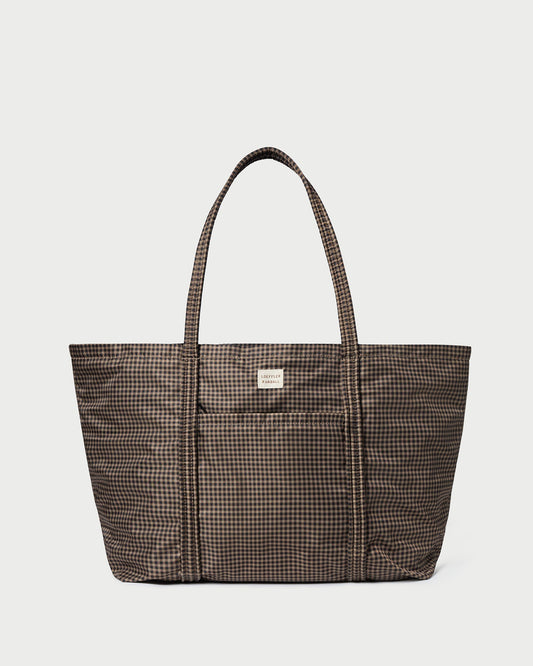 Dina Brown/Black Check Travel Tote - Loeffler Randall Popular