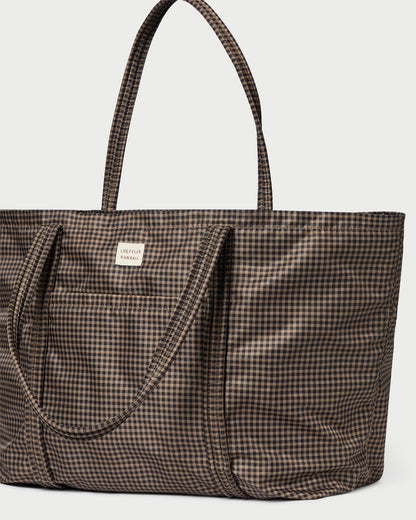 Dina Brown/Black Check Travel Tote - Loeffler Randall Popular