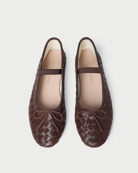 Leonie Espresso Woven Ballet Flat - Loeffler Randall Signature