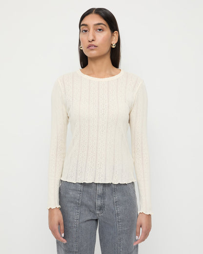 Lolo Pointelle Long-Sleeve Tee - Loeffler Randall Smart Buy