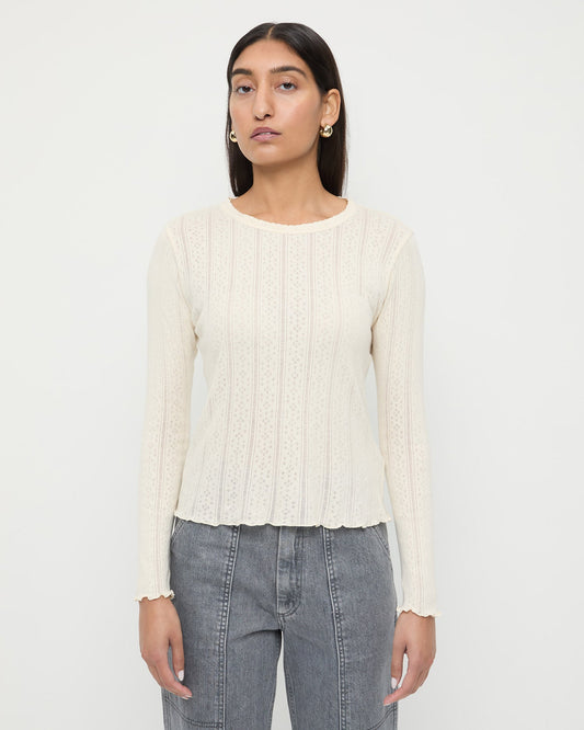 Lolo Pointelle Long-Sleeve Tee - Loeffler Randall Smart Buy