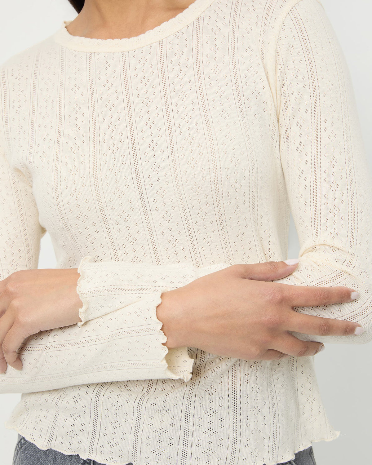Lolo Pointelle Long-Sleeve Tee - Loeffler Randall Smart Buy