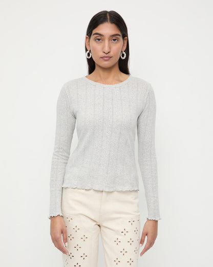Lolo Pointelle Long-Sleeve Tee - Loeffler Randall Quality