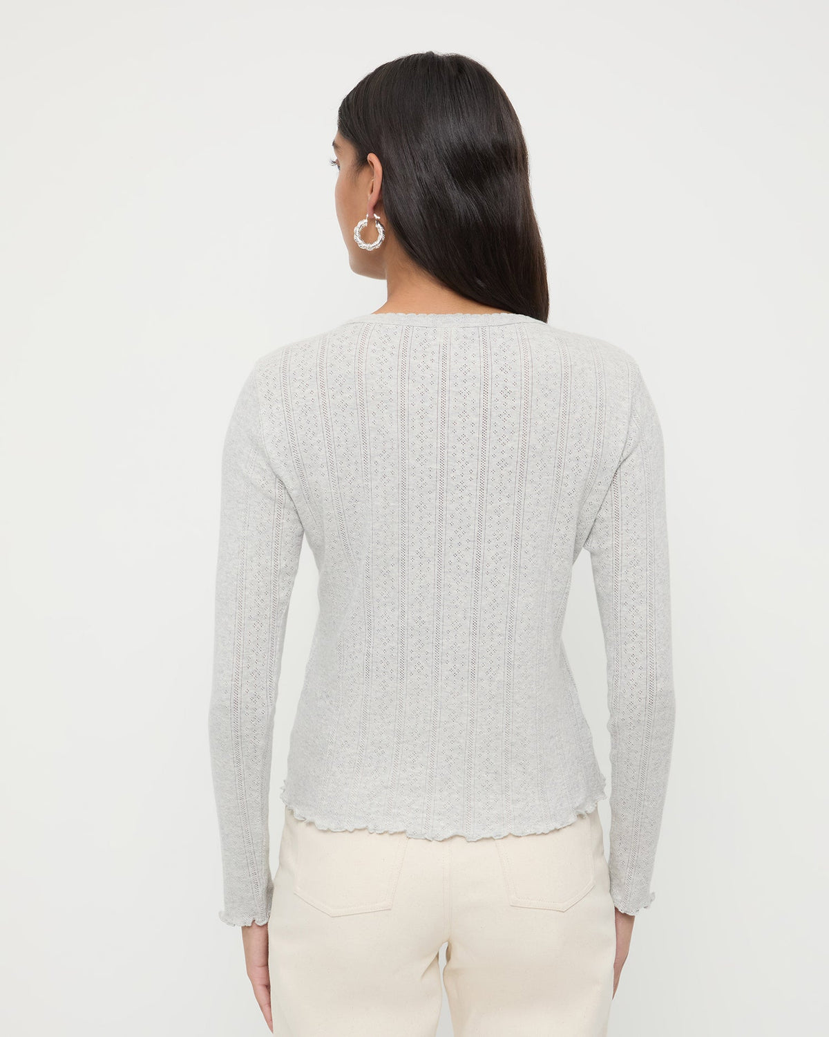 Lolo Pointelle Long-Sleeve Tee - Loeffler Randall Quality