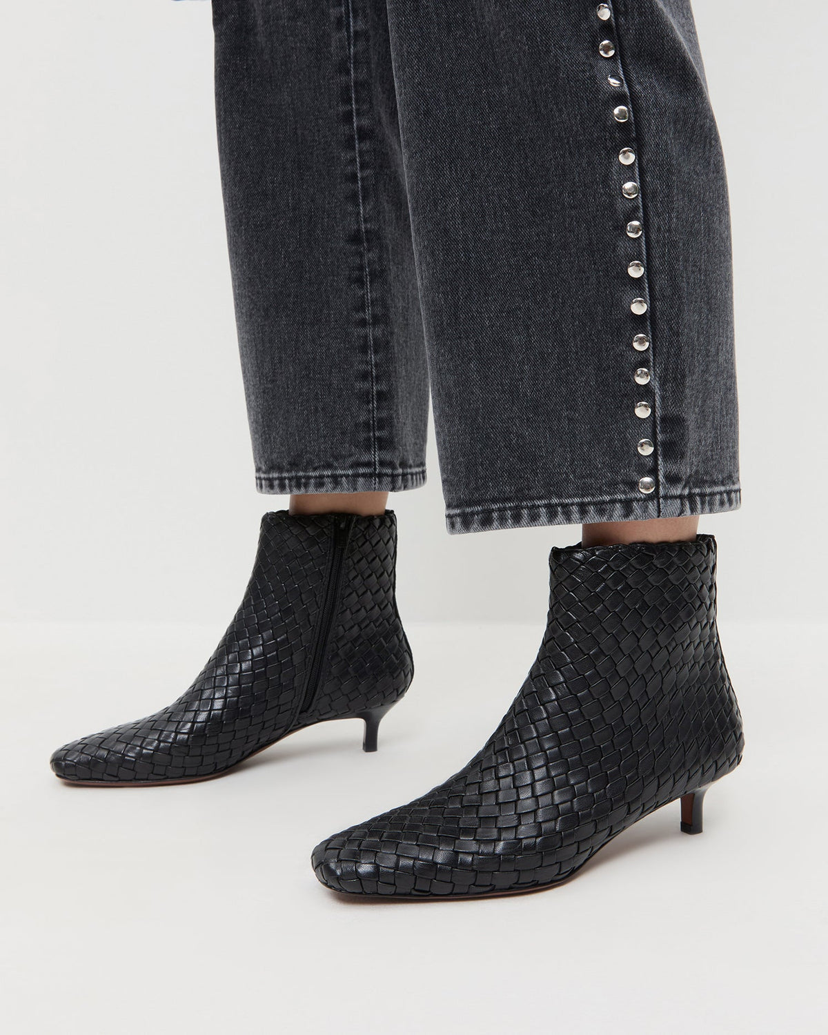 Marcella Black Woven Ankle Boot - Loeffler Randall Deals