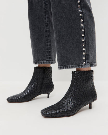 Marcella Black Woven Ankle Boot - Loeffler Randall Deals