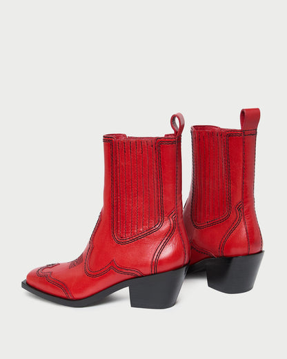 Agnes Red Leather Western Boot - Loeffler Randall Popular