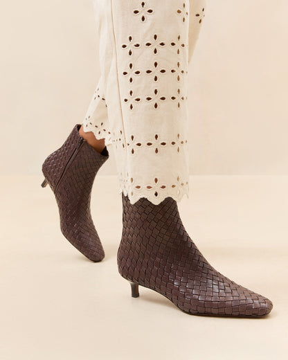 Marcella Espresso Woven Ankle Boot - Loeffler Randall Great Value